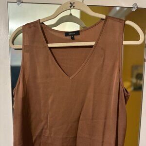 Washable Stretch Silk Tank Copper Brown